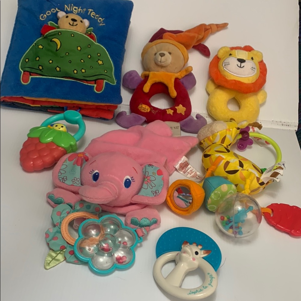 Baby toys to 18 months brands like Bright Star,Baby Nat,Vulli  Stimulate occupy